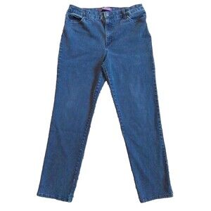 Gloria Vanderbilt Amanda Jeans Womens Size 14 Blue Fade Purple Label Stretchy